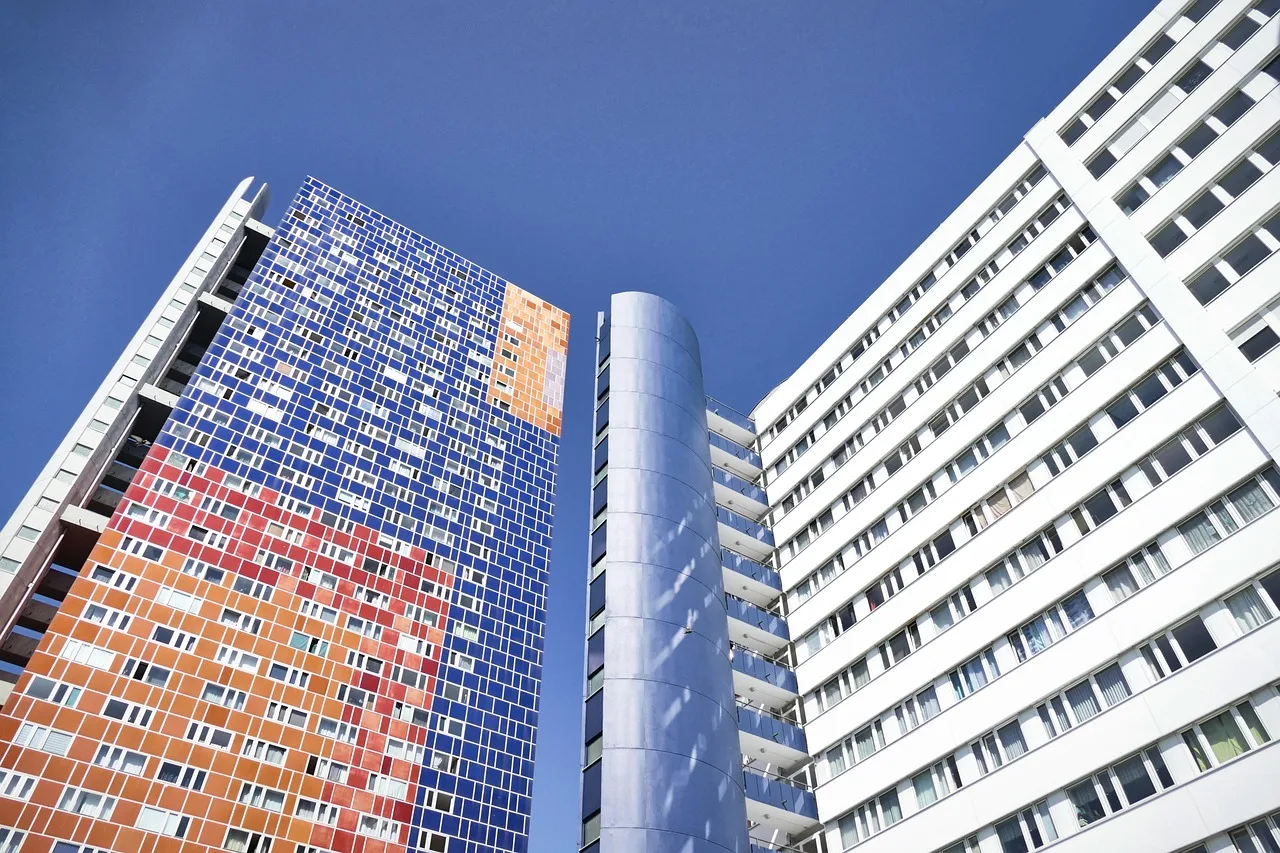 skyscraper, architecture, blue, red, orange, perspective, building, modern, city, facade, window, urban, office building, property, cologne. Before you act on property management lease costs