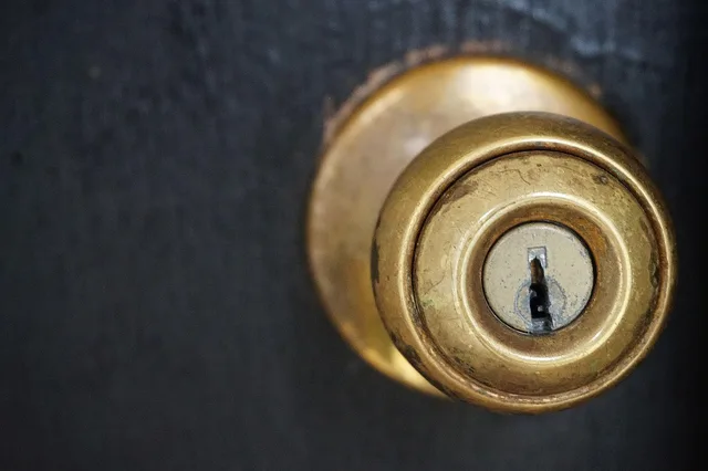 door knob, door, knob, key hole, key, front door, blue door, blue key, door knob, door knob, door knob, door knob, door knob. 8 lessons on property management startup